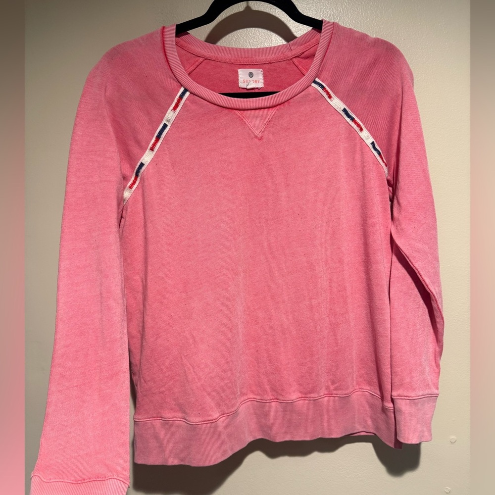 Sundry Raglan Pullover Sweatshirt, Size 2 pigment dyed washed pink color